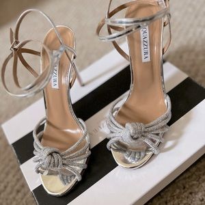 Aquazzura Celeste Embellished Glitter sandal - Silver